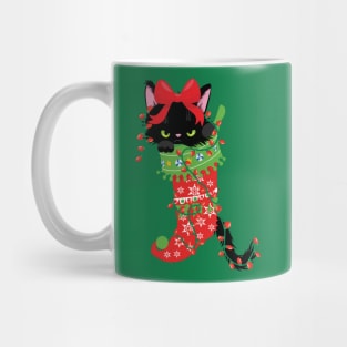 Grumpy And Annoyed Cats In Christmas Sock Xmas Lights Funny Mug